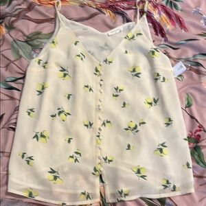 Sophie Rue White and Yellow Buttoned Camisole